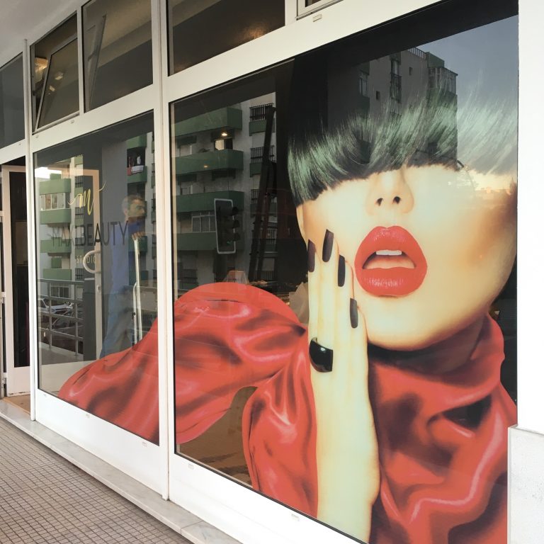 decoração de montra, vinil impressão